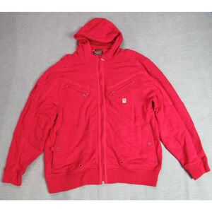 Parish Nation Hoodie Mens Size 2XL Red Full Zip Jacket Oversized Modern Hip Hop